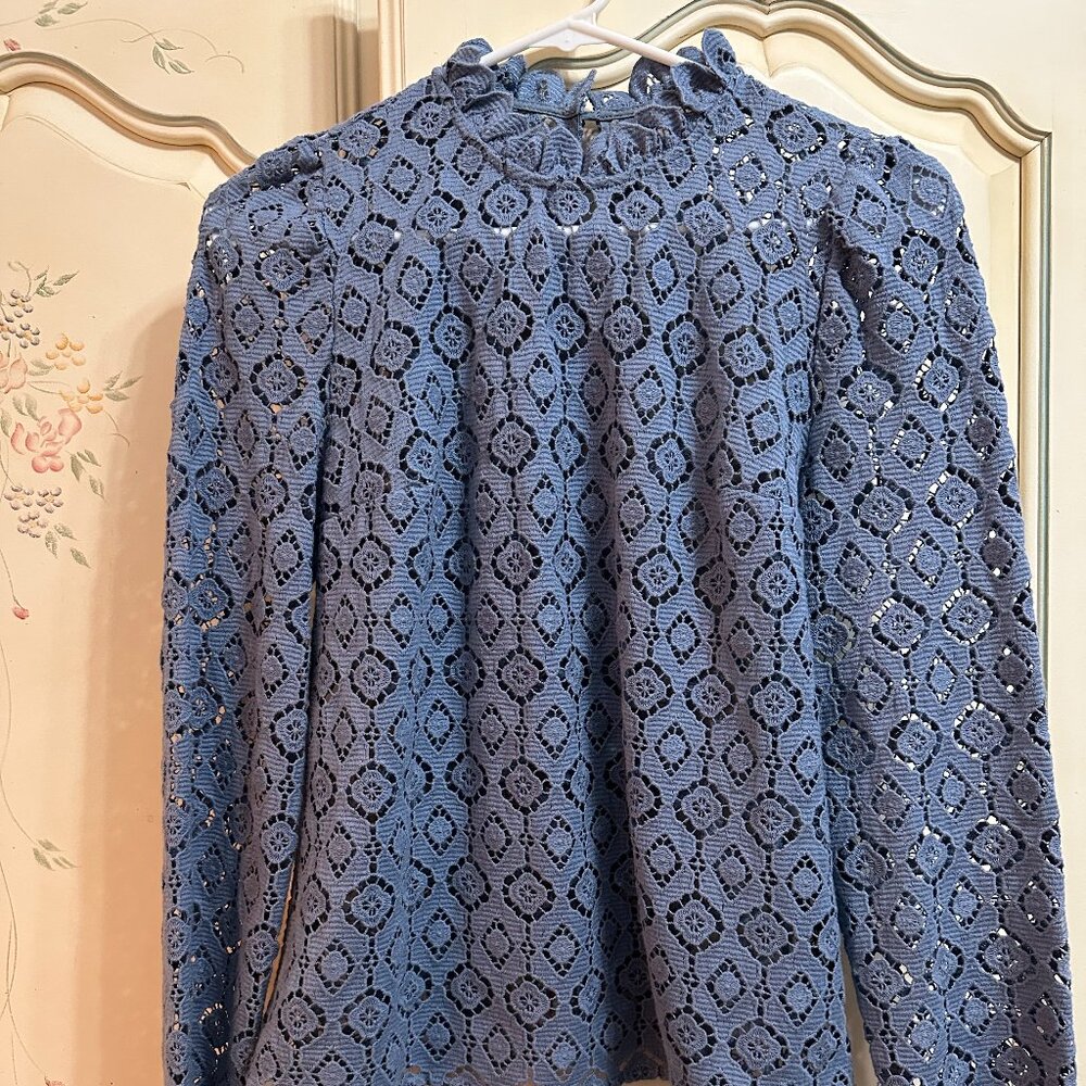 Sezane Eglantine Blouse Vintage Blue